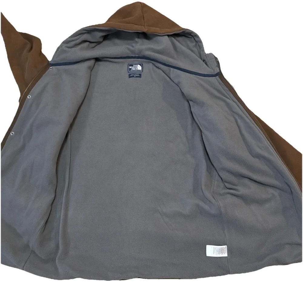The North Face Men's Fleece Lined Medium Brown‎ Hooded Long Sleeve Coat